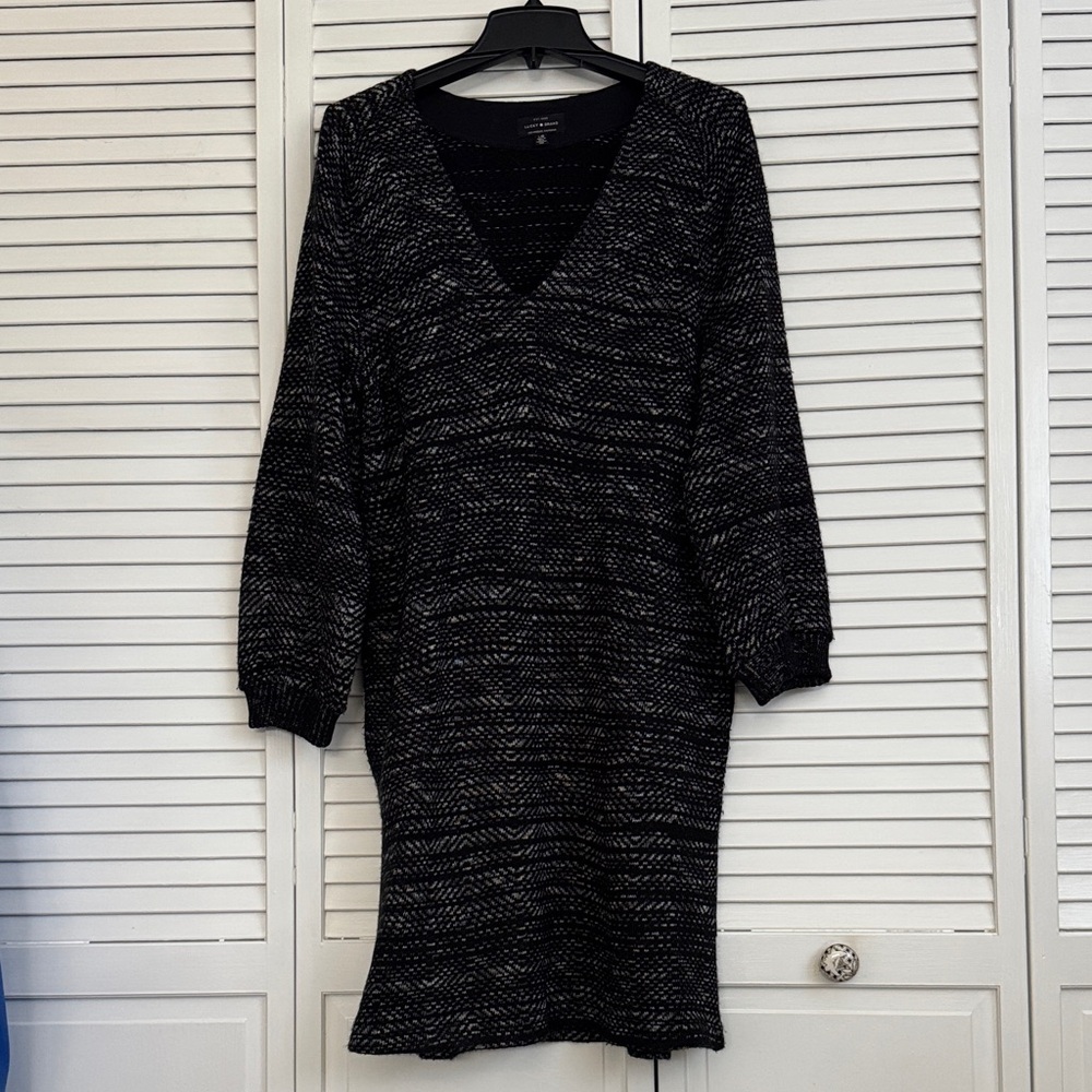 Lucky Brand Black and White Long Sleeve Dress